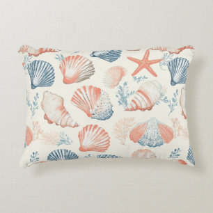 Rustic Coastal - Seashells, Starfish, Reef (23) Decorative Cushion