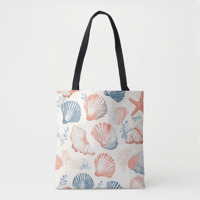 Rustic Coastal - Seashells, Starfish, Reef (23) Tote Bag (Front)
