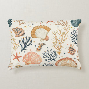 Rustic Coastal - Seashells, Starfish, Reef (24) Decorative Cushion