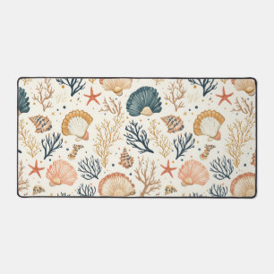 Rustic Coastal - Seashells, Starfish, Reef (24) Desk Mat