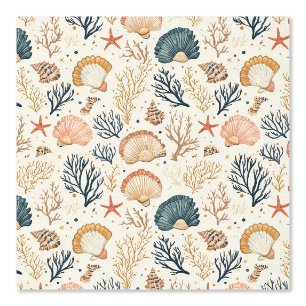 Rustic Coastal - Seashells, Starfish, Reef (24) Wallpaper