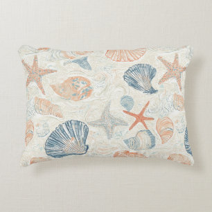 Rustic Coastal - Seashells, Starfish, Reef (25) Decorative Cushion