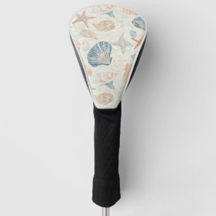 Rustic Coastal - Seashells, Starfish, Reef (25) Golf Head Cover