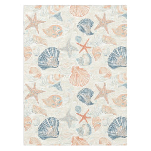 Rustic Coastal - Seashells, Starfish, Reef (25) Tablecloth