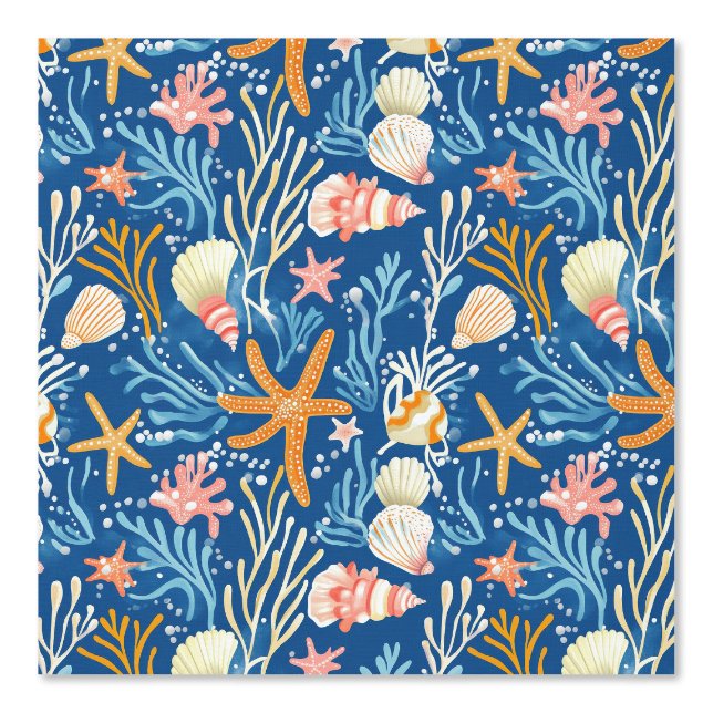 Rustic Coastal - Seashells, Starfish, Reef (26) Wallpaper (Front)