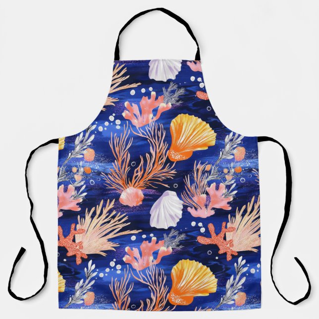 Rustic Coastal - Seashells, Starfish, Reef (27) Apron (Front)