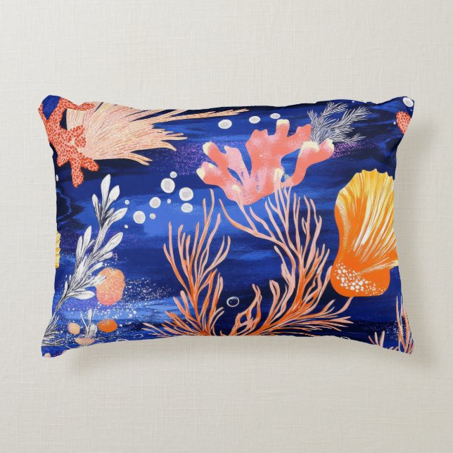 Rustic Coastal - Seashells, Starfish, Reef (27) Decorative Cushion (Front)
