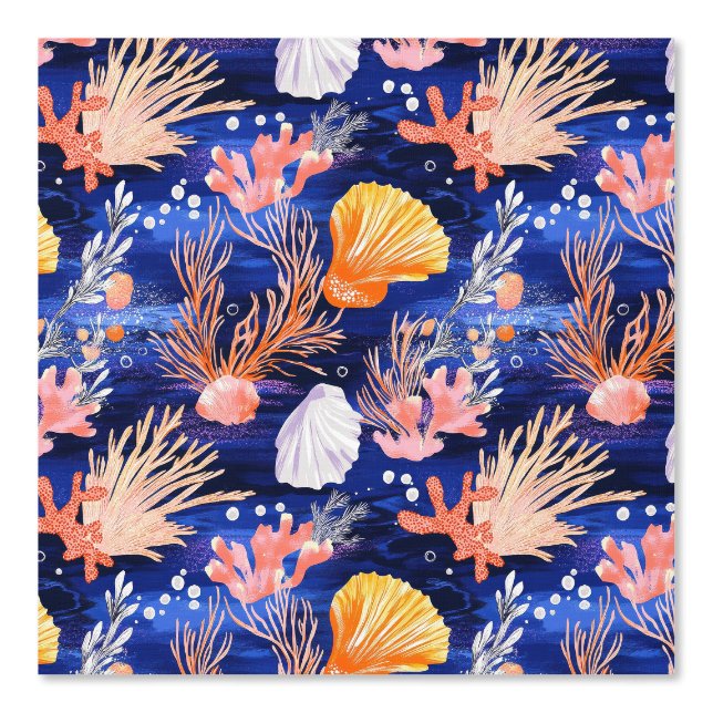 Rustic Coastal - Seashells, Starfish, Reef (27) Wallpaper (Front)