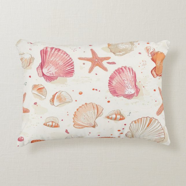 Rustic Coastal - Seashells, Starfish, Reef (28) Decorative Cushion (Front)