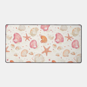 Rustic Coastal - Seashells, Starfish, Reef (28) Desk Mat
