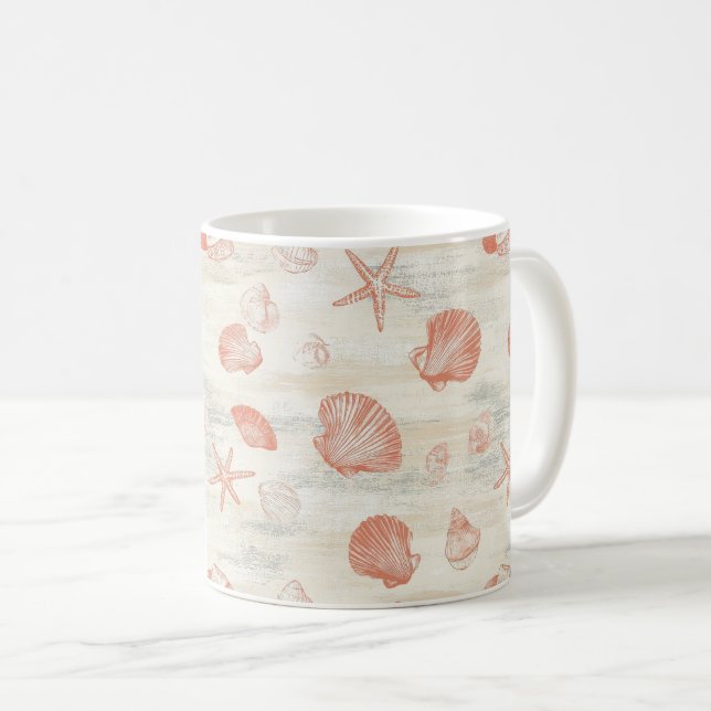 Rustic Coastal - Seashells, Starfish, Reef (29) Coffee Mug (Front Right)