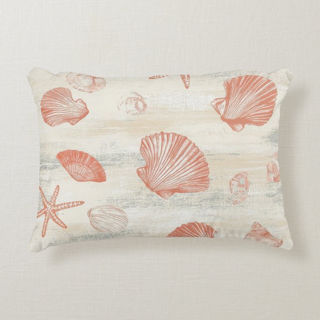 Rustic Coastal - Seashells, Starfish, Reef (29) Decorative Cushion (Front)