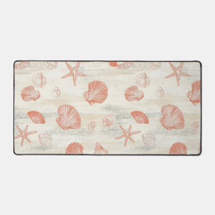 Rustic Coastal - Seashells, Starfish, Reef (29) Desk Mat