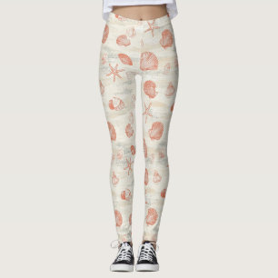 Rustic Coastal - Seashells, Starfish, Reef (29) Leggings