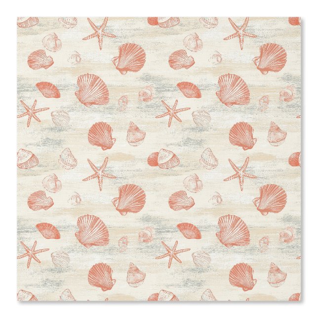 Rustic Coastal - Seashells, Starfish, Reef (29) Wallpaper (Front)