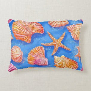 Rustic Coastal - Seashells, Starfish, Reef (30) Decorative Cushion