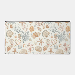 Rustic Coastal - Seashells, Starfish, Reef (32) Desk Mat