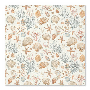 Rustic Coastal - Seashells, Starfish, Reef (32) Wallpaper