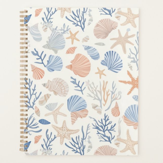 Rustic Coastal - Seashells, Starfish, Reef (34) Planner (Front)