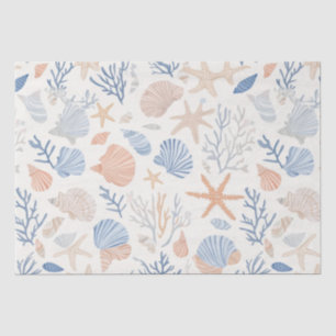 Rustic Coastal - Seashells, Starfish, Reef (34) Tissue Paper