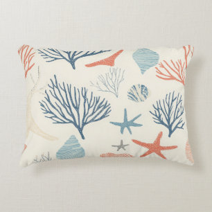 Rustic Coastal - Seashells, Starfish, Reef (35) Decorative Cushion