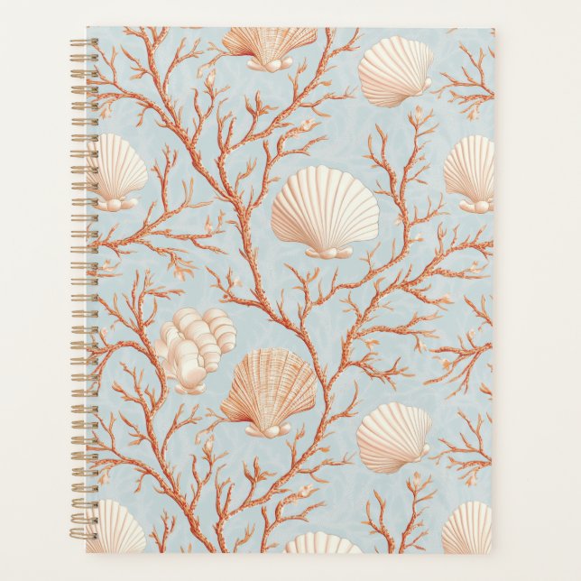 Rustic Coastal - Seashells, Starfish, Reef (36) Planner (Front)