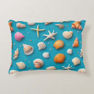 Rustic Coastal - Seashells, Starfish, Reef (3) Decorative Cushion