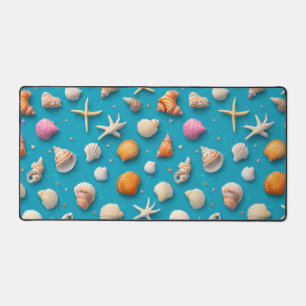 Rustic Coastal - Seashells, Starfish, Reef (3) Desk Mat