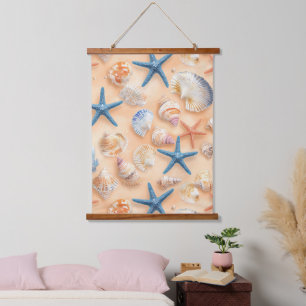 Rustic Coastal - Seashells, Starfish, Reef (6) Hanging Tapestry