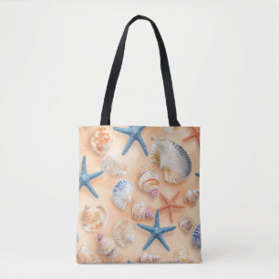 Rustic Coastal - Seashells, Starfish, Reef (6) Tote Bag