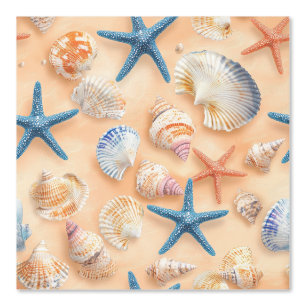 Rustic Coastal - Seashells, Starfish, Reef (6) Wallpaper