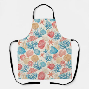 Rustic Coastal - Seashells, Starfish, Reef (7) Apron