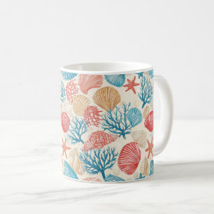 Rustic Coastal - Seashells, Starfish, Reef (7) Coffee Mug