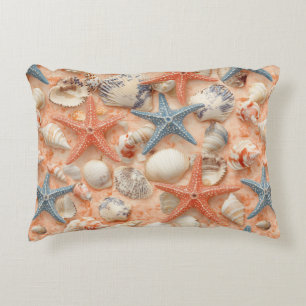 Rustic Coastal - Seashells, Starfish, Reef (8) Decorative Cushion