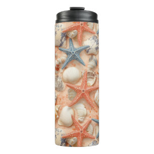 Rustic Coastal - Seashells, Starfish, Reef (8) Thermal Tumbler