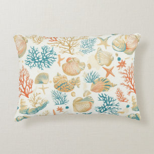 Rustic Coastal - Seashells, Starfish, Reef (9) Decorative Cushion