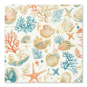 Rustic Coastal - Seashells, Starfish, Reef (9) Wallpaper