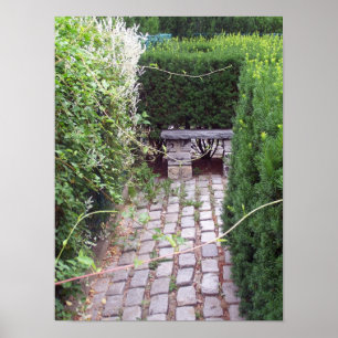 Rustic Cobblestone Garden Path Poster