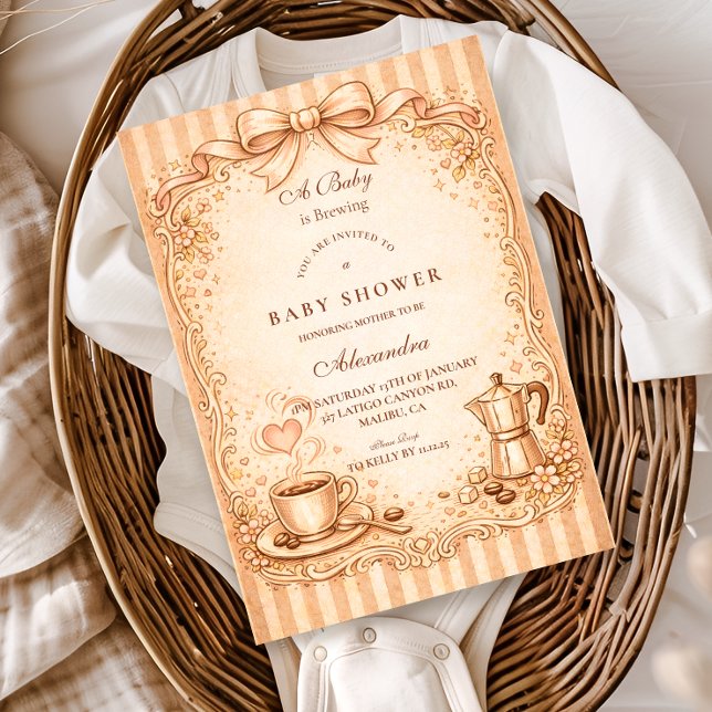 Rustic Coffee Baby Shower Invitation (Creator Uploaded)