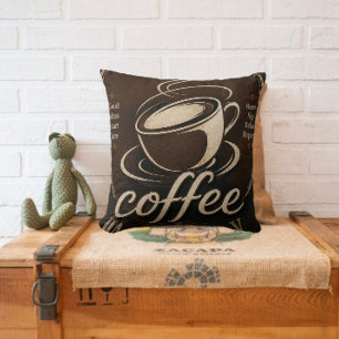 Rustic Coffee Bar Decor Gift Cushion