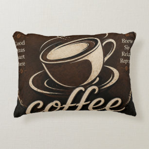 Rustic Coffee Bar Decor Gift Decorative Cushion