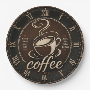 Rustic Coffee Bar Decor Gift Paper Plate