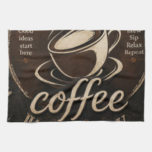 Rustic Coffee Bar Decor Gift Tea Towel