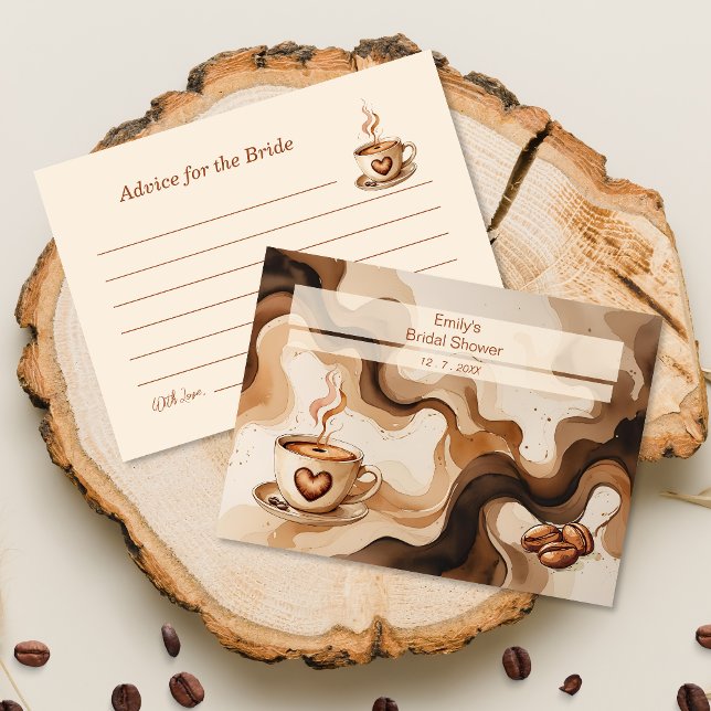 Rustic Coffee Bridal Shower Advice for the Bride Enclosure Card (Creator Uploaded)
