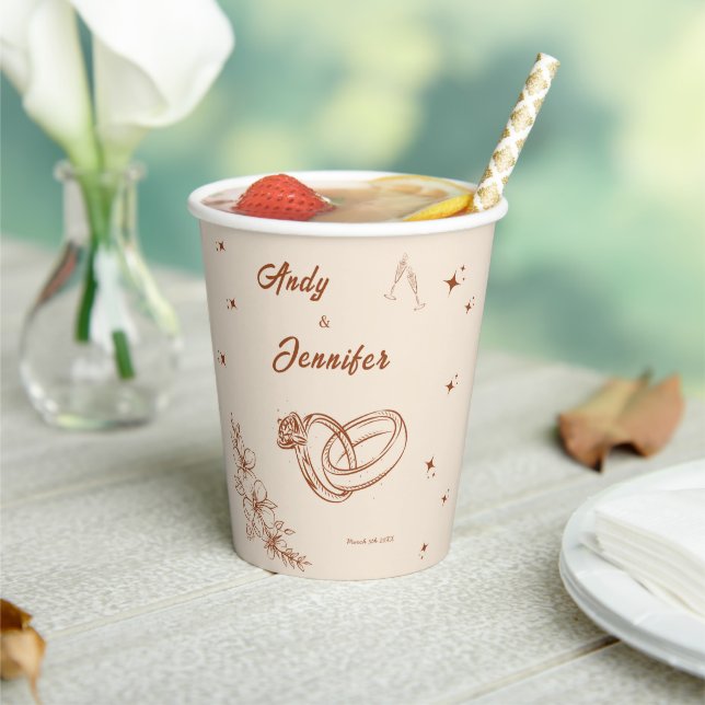 Rustic Coffee Bridal Shower Paper cup (Insitu)