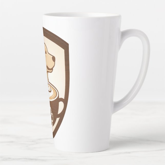 Rustic Coffee & Golden Retriever Shield Logo - Cof Latte Mug (Right)