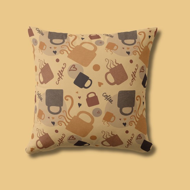 Rustic Coffee Love - Mug and Heart Pattern Cushion (Creator Uploaded)