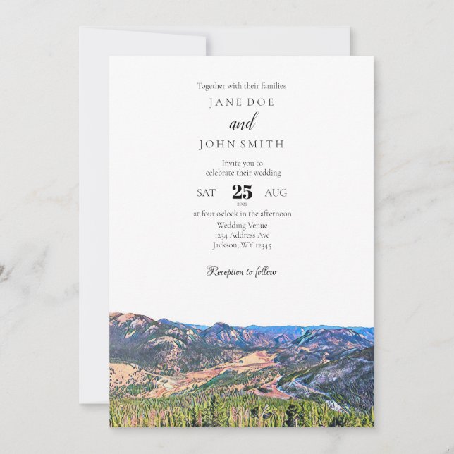 Rustic Colorado Mountain Wedding Invitation (Front)