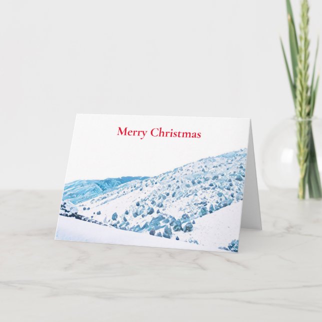 Rustic Colorado Mountains Merry Christmas Holiday Card (Front)