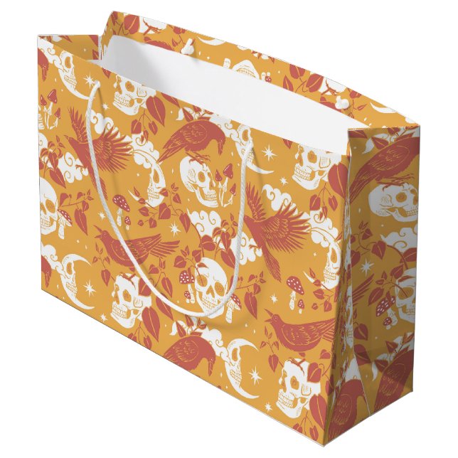 Rustic Colour Halloween Pattern - Large Gift Bag (Back Angled)